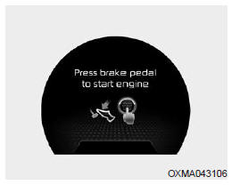 Appuyer sur la pédale de frein pour démarrer le moteur (pour le système de clé intelligente et boîte-pont automatique)