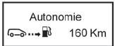 Autonomie prévisible avec le carburant restant.