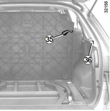 Rangements sous le tapis de coffre à bagages