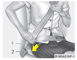 Ceinture de sécurité à 3 points avec blocage d'urgence du rétracteur - conducteur