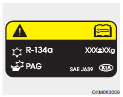 Étiquette du fluide frigorigène du climatiseur