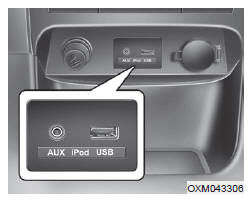 Aux., port USB (si équipé)