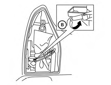 Retrait de la roue de secours et des outils du coffre