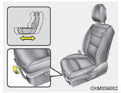 Pour avancer ou reculer le siège :
