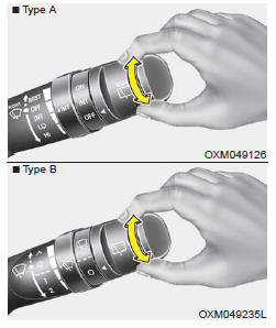 Le commutateur d'essuie-glace/laveglace