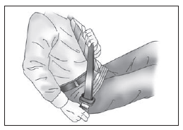 Pour enlever la ceinture de sécurité, appuyez sur le